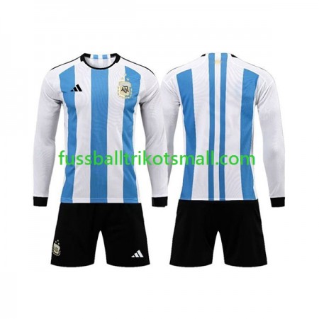 Fußballtrikots Argentinien 3 Stars Kinder FIFA WM 2022 Langarm Heimtrikotsatz kaufen